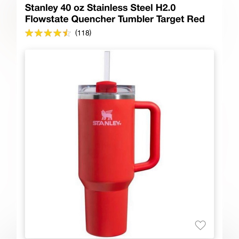 Stanley 40 oz Stainless Steel H2.0 Flowstate Quencher Tumbler - Target Red